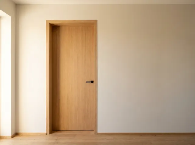 Neue Innentür nach Maß aus Eiche mit verdeckten Bändern